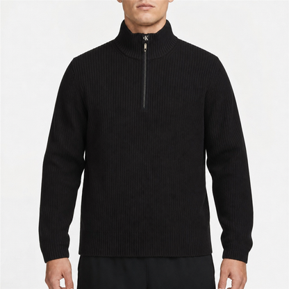 Calvin Klein Jeans Rippstrick Quarter-Zip Schwarz, Gr. XL – Titelbild