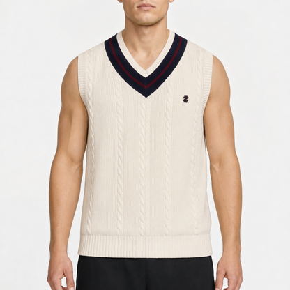 IZOD Zopfstrick-Pullunder Creme, Gr. 2XL Tall – Titelbild