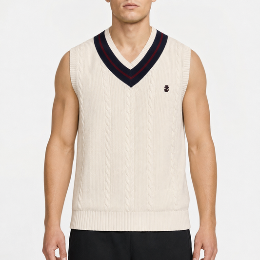 IZOD Zopfstrick-Pullunder Creme, Gr. 2XL Tall – Titelbild