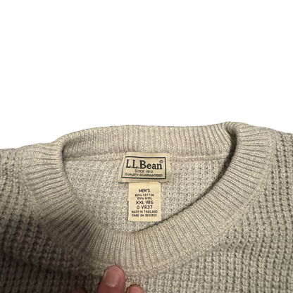 L.L.Bean Strukturstrick-Pullover Graubeige, Gr. XXL Regular – Etikett