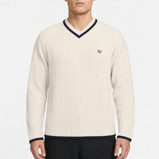 Chaps Ralph Lauren V-Neck-Pullover Creme, Gr. L – Titelbild