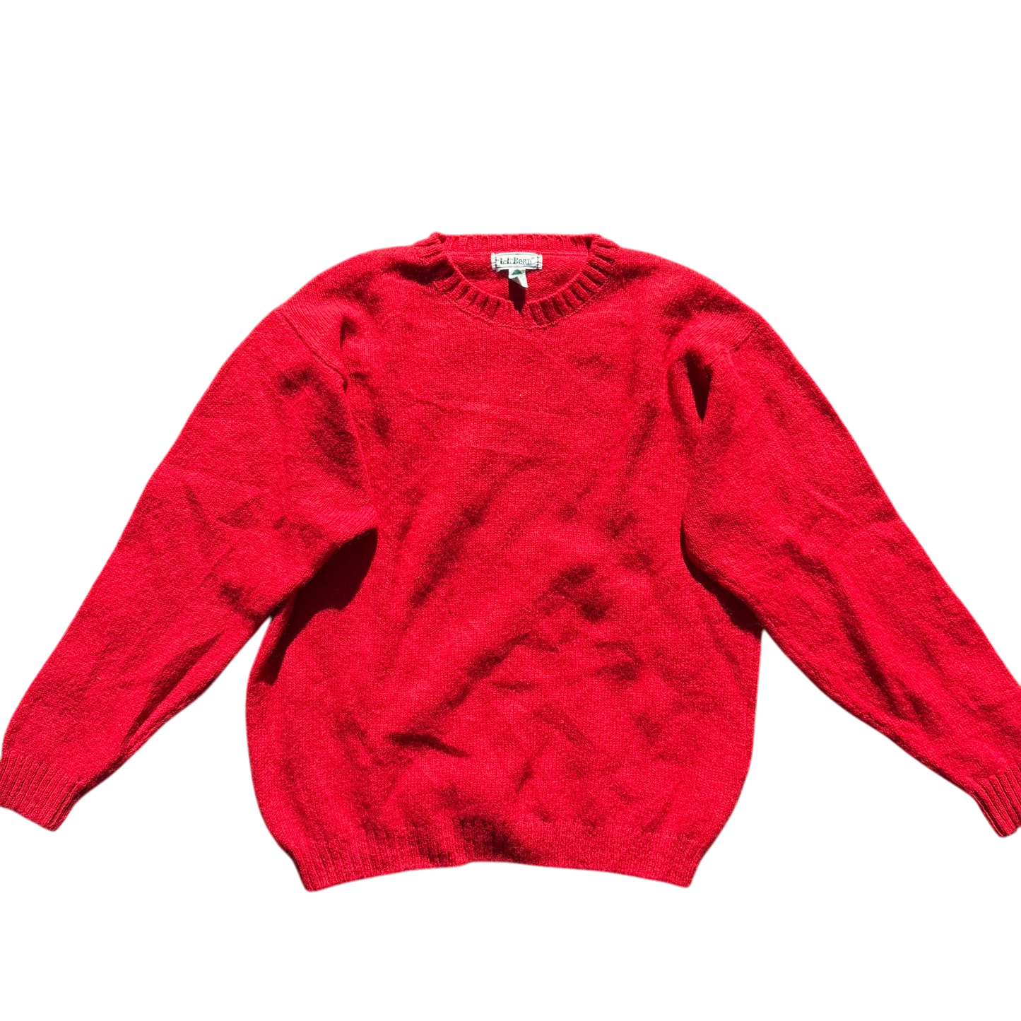 L.L.Bean Shetland-Wollpullover Rot, Gr. L – Produktansicht