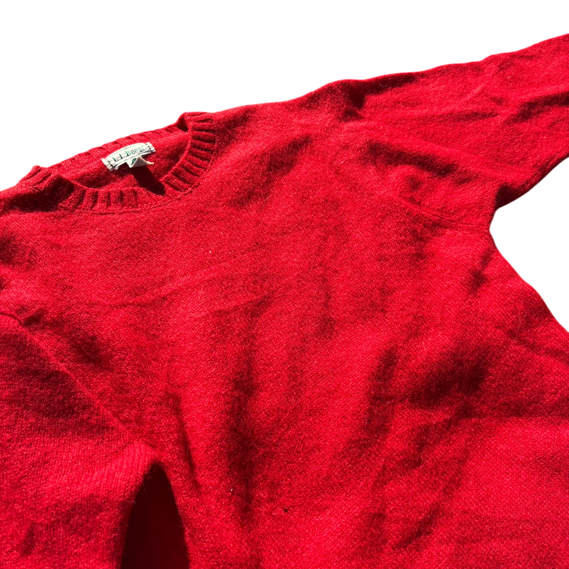 L.L.Bean Shetland-Wollpullover Rot, Gr. L – Detailansicht