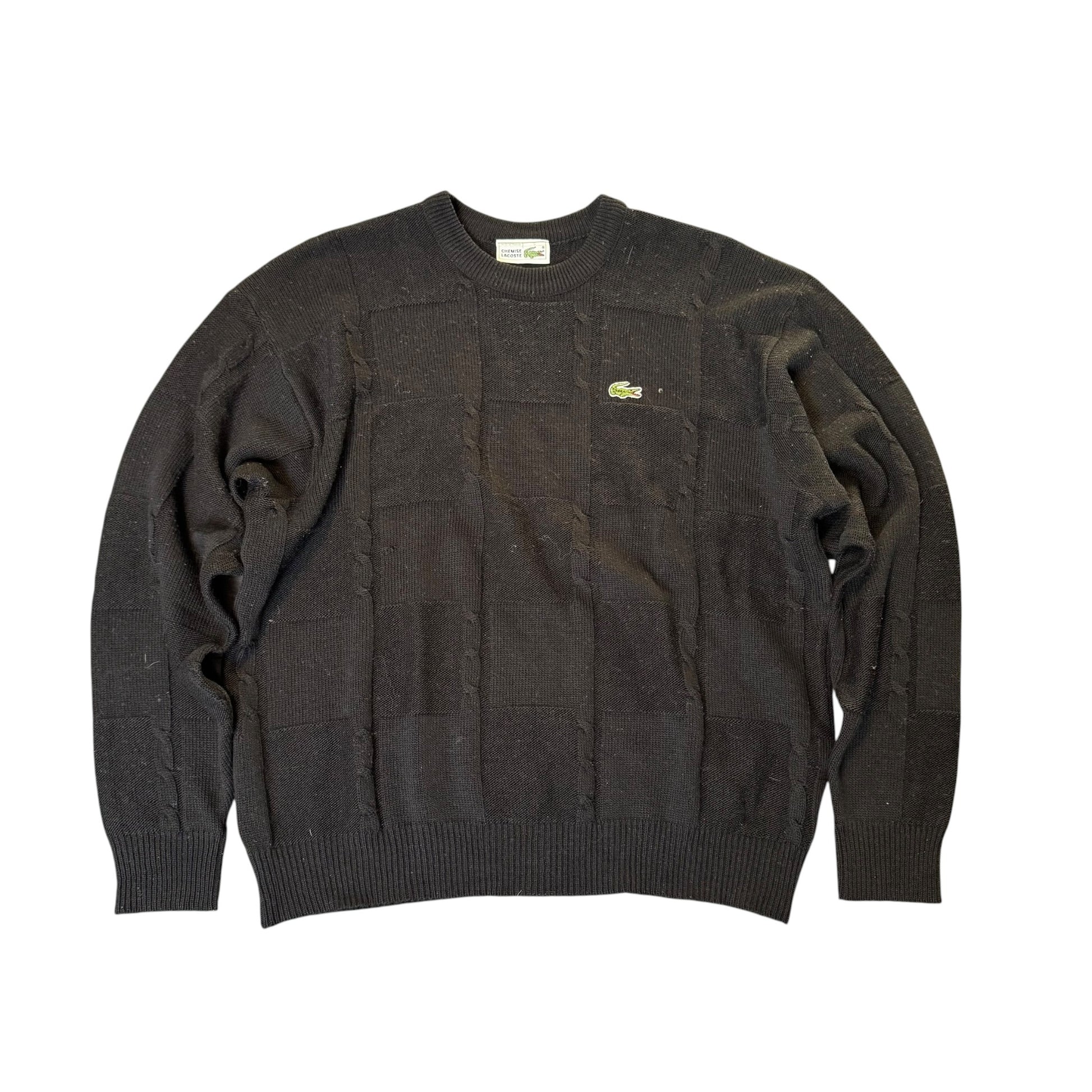 Lacoste Strickpullover Schwarz Größe L Frontansicht